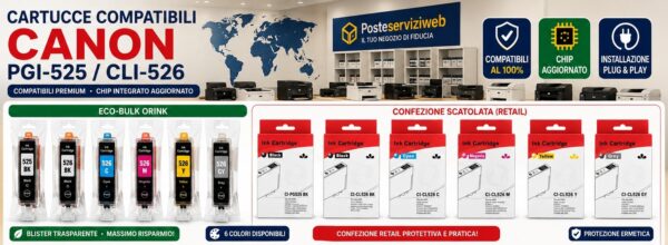 Cartucce Compatibili Canon PGI-525 / CLI-526 Premium