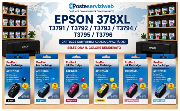 Cartucce Compatibili Epson 378XL T3791-T3796