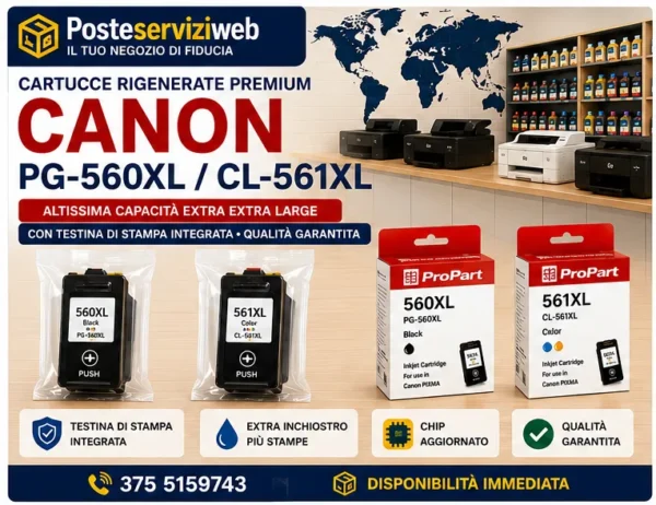 Cartucce Rigenerate Premium Canon PG-560XL / CL-561XL Cartucce Rigenerate Premium Canon PG-560XL / CL-561XL