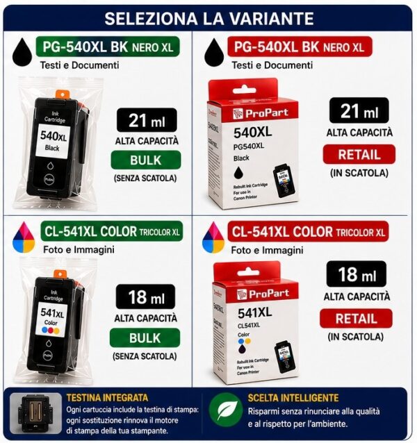 Cartucce Rigenerate Premium Canon PG-540XL / CL-541XL