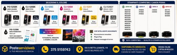 Cartucce Compatibili Canon PGI-525 / CLI-526 Premium