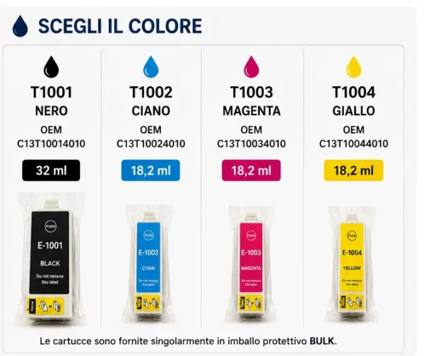 Cartucce Compatibili Epson T1001 / T1002 / T1003 / T1004