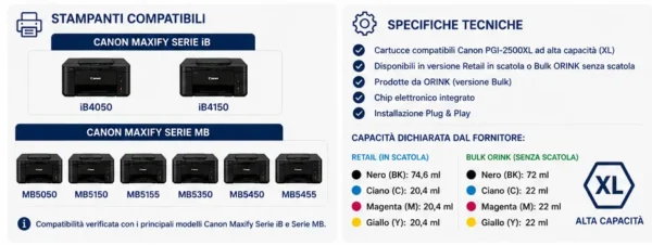 Cartucce Compatibili Canon PGI-2500XL - Alta Capacità per Serie MAXIFY (PGI-2500)