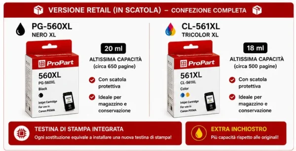 Cartucce Rigenerate Premium Canon PG-560XL / CL-561XL Cartucce Rigenerate Premium Canon PG-560XL / CL-561XL