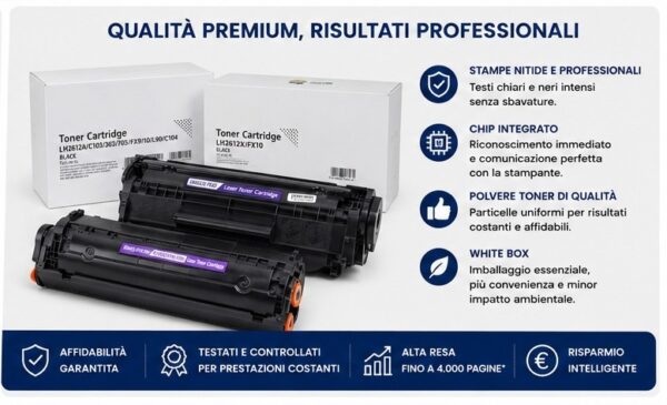 Toner Compatibile HP 12A Q2612A / 12X Q2612X e Canon FX10 CRG703 Nero – Seleziona Capacità 🖨️💼