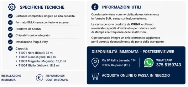 Cartucce Compatibili Epson T1001 / T1002 / T1003 / T1004