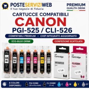 Cartucce Compatibili Canon PGI-525 / CLI-526 Premium