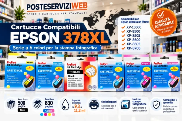 Cartucce Compatibili Epson 378XL T3791-T3796