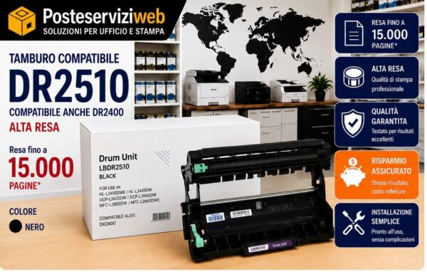 DR2510 Tamburo Compatibile Brother DR-2510 / DR-2400