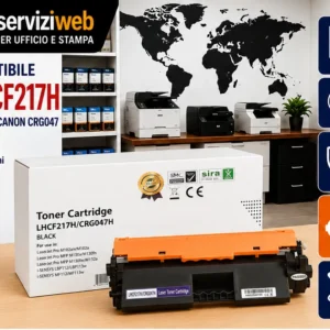 Toner Compatibile HP CF217A / CF217H (17A) con Chip – Canon CRG047