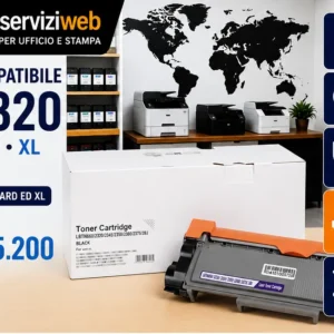 Toner Compatibile Brother TN2320 Nero con Varianti Standard e XL per HL-L2300 DCP-L2500 MFC-L2700
