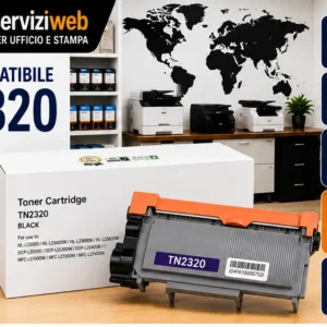 Toner Compatibile Brother TN2320 Nero Alta Resa 2.600 Pagine per HL-L2300 DCP-L2500 MFC-L2700