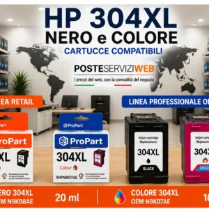 Cartuccia Compatibile HP 304XL Nero e Colore – per HP DeskJet ed HP ENVY | POSTESERVIZIWEB