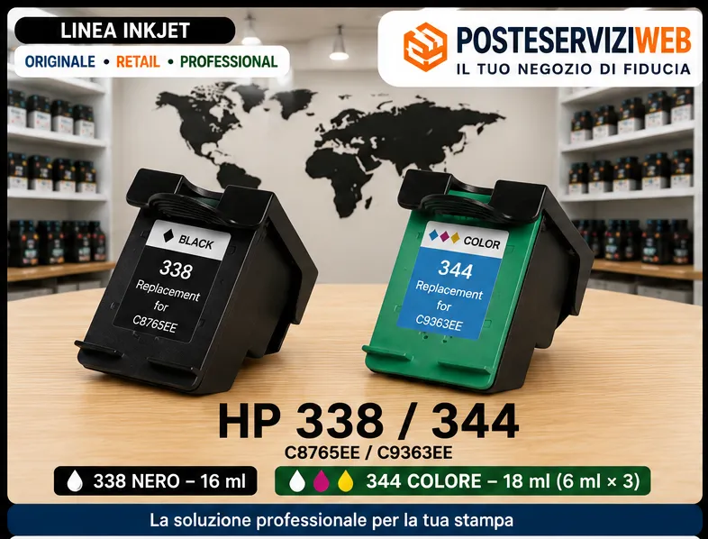 Cartucce Compatibili HP 338 Nero e HP 344 Colore – C8765EE C9363EE