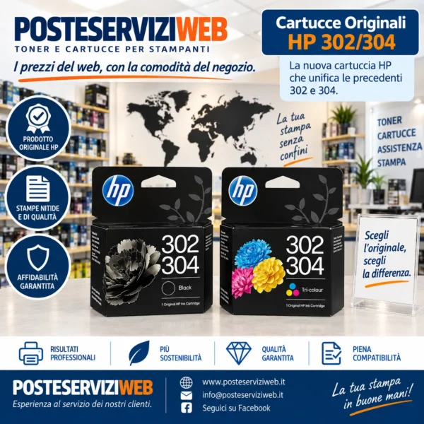 HP302-304_risultato Cartucce Originali HP 302/304 Nero e Colore