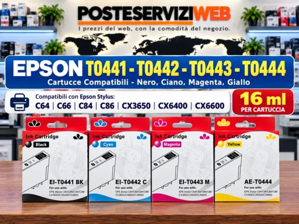 Cartucce Compatibili Epson T0441 T0442 T0443 T0444