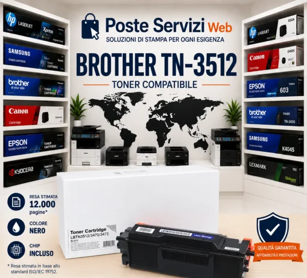 Toner Compatibile Brother TN-3512 Nero – 12.000 Pagine