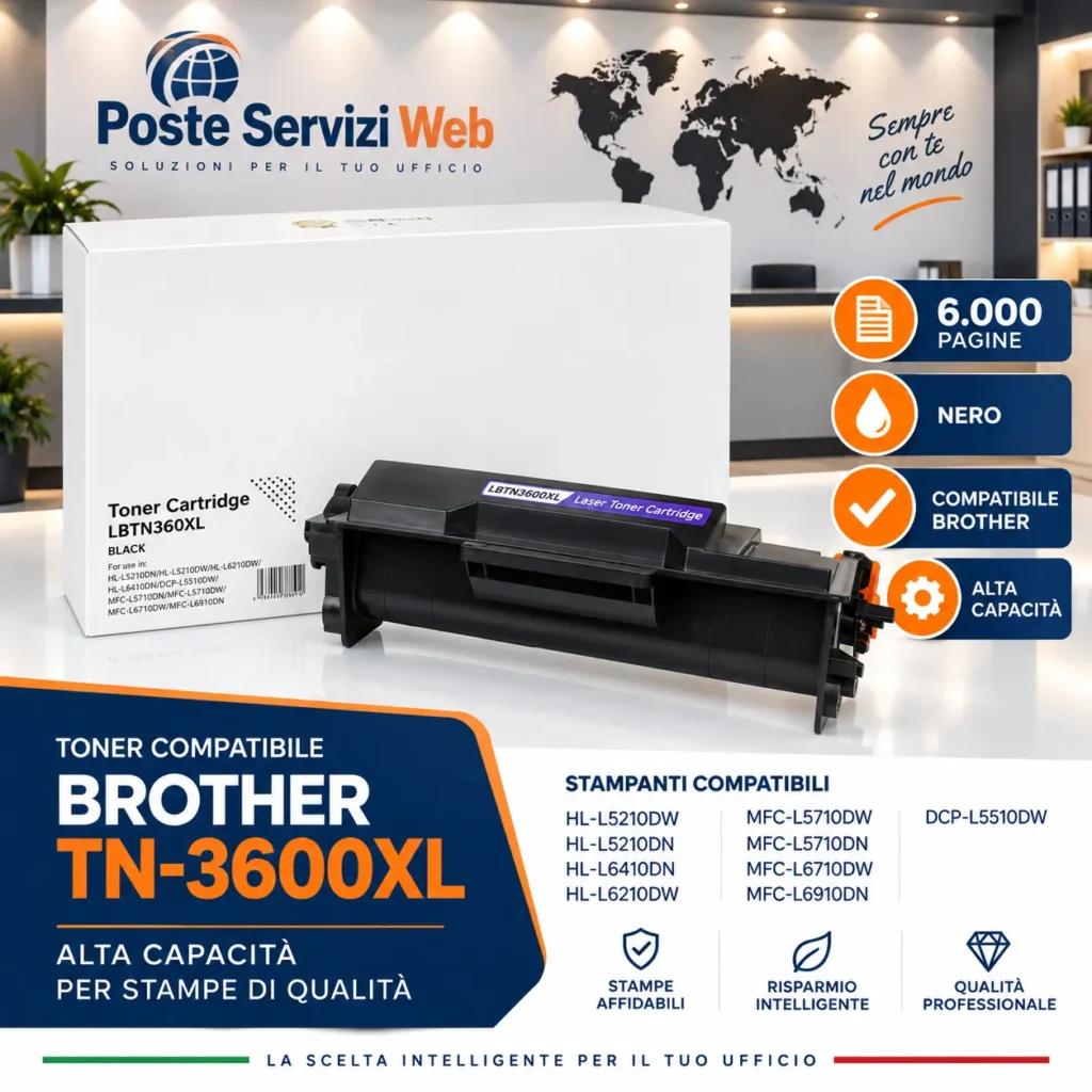 Toner Compatibile Brother TN-3600XL | 6.000 Pagine