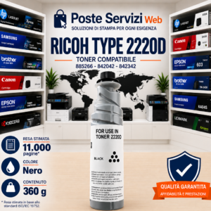 Toner Compatibile Ricoh Type 2220D 885266 – 11.000 Pagine